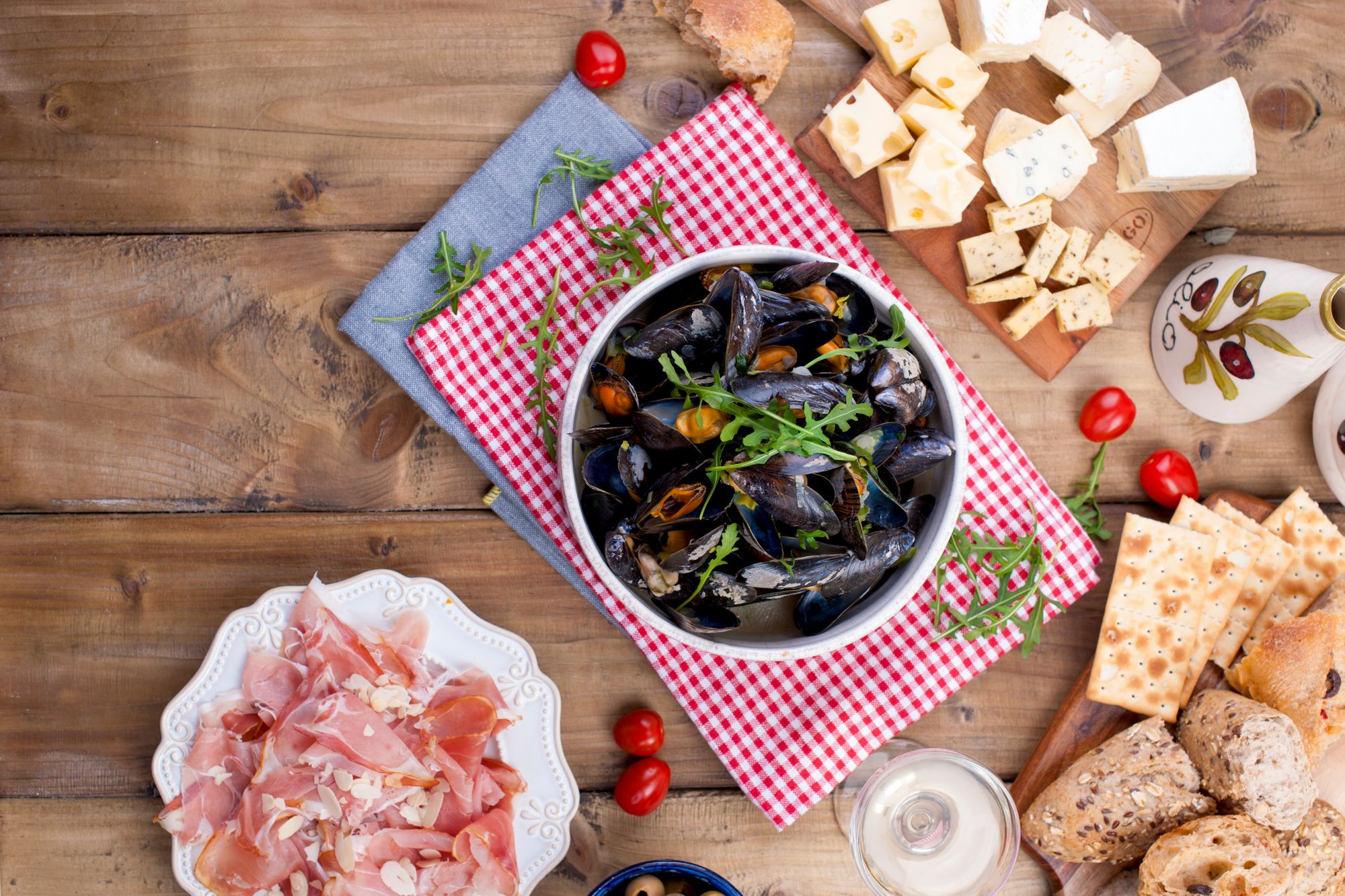 Mussels with Ham