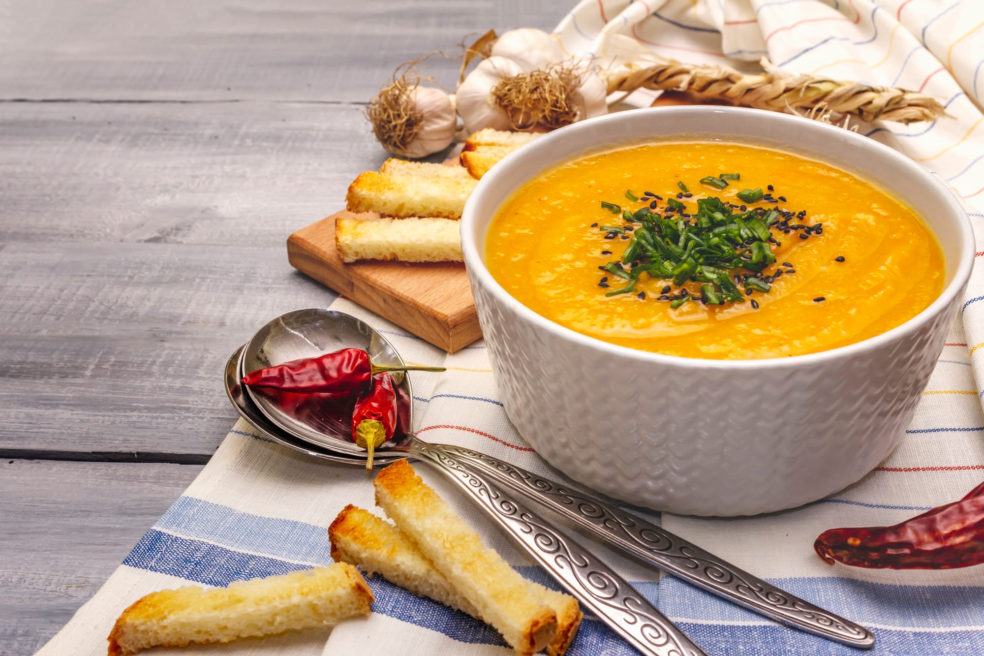 Butternut Squash, Sweet Potato and Red Pepper Soup