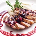 Duck Breast with Cranberry and Wine Sauce