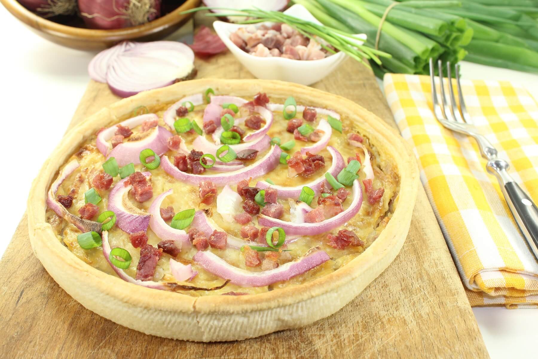 Ham, Onion, and Gorgonzola Tart Recipe