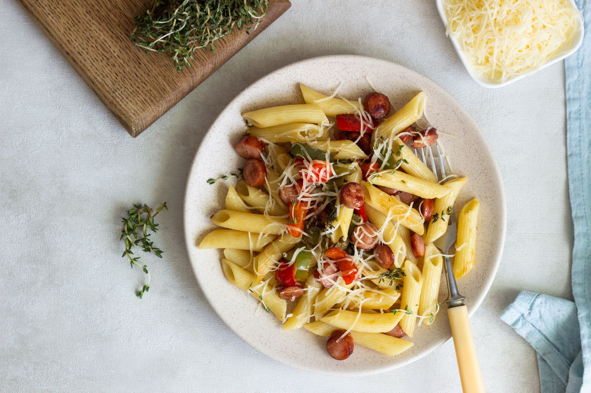 Red Bell Pepper and Sausage Pasta