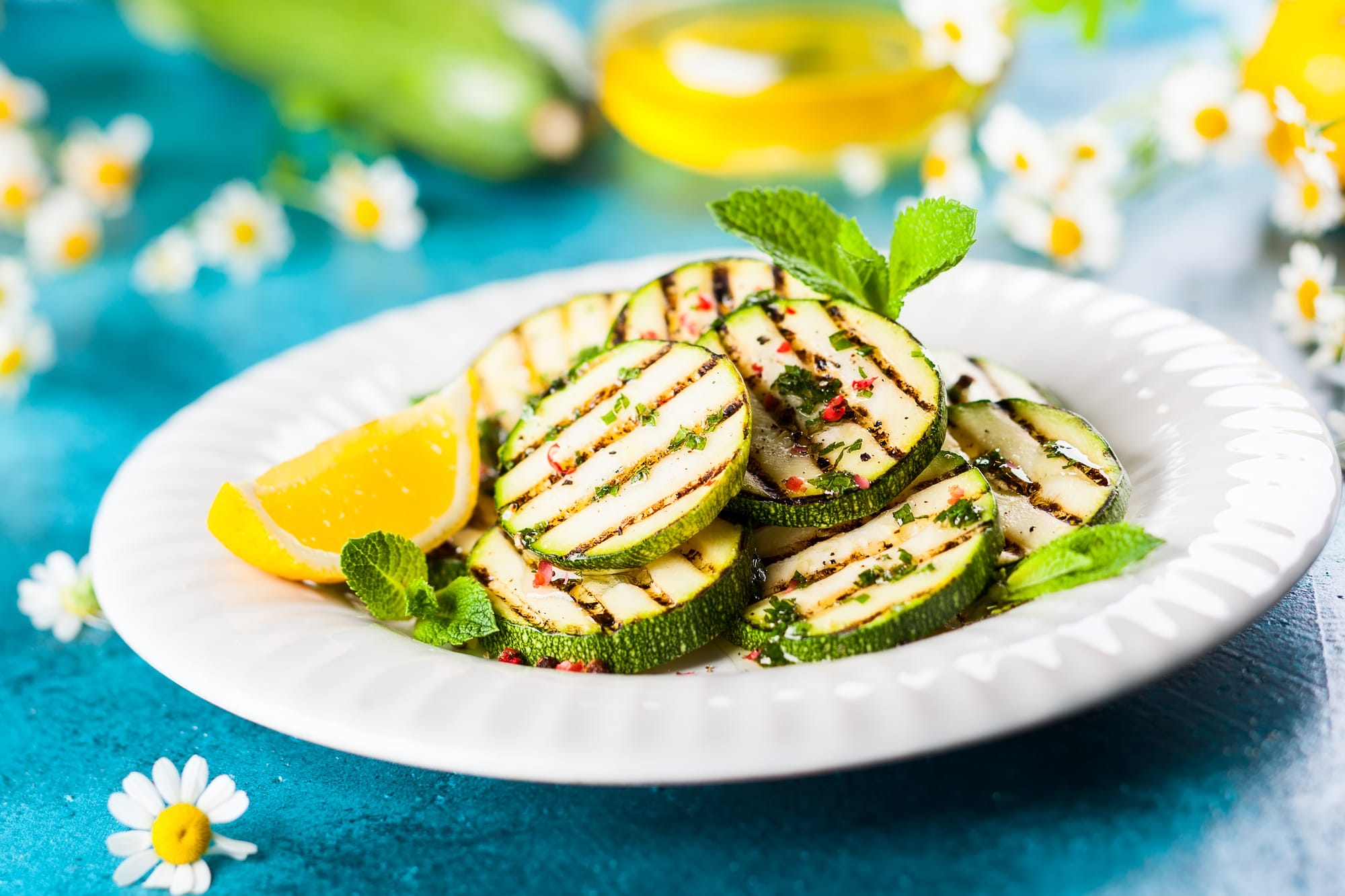 Grilled Zucchini and Herb Salad
