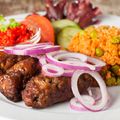 Cevapcici Meatballs with Red Pepper Rice