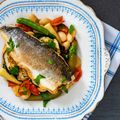 Hake with Cabbage and Beans